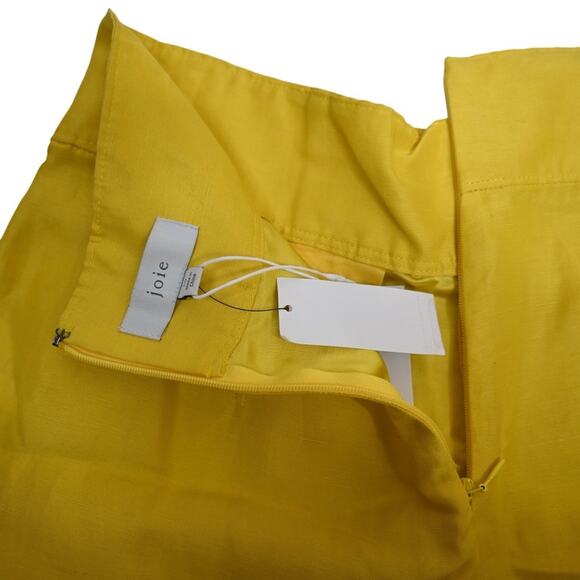 Joie Womens 10 Brenten Linen Blend Shorts in Sulphur Yellow NEW - Picture 8 of 9